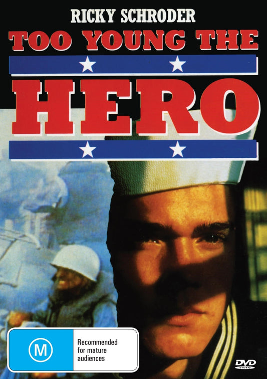 DVD cover of "Too Young The Hero" drama featuring Ricky Schroder and Jon DeVries, from rareandcollectibledvds.