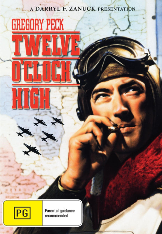 DVD cover of Twelve O'Clock High drama featuring Gregory Peck and Hugh Marlowe, available from RareAndCollectibleDVDs