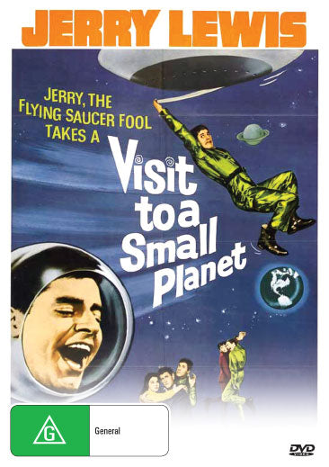 DVD cover of "Visit to a Small Planet" sci-fi movie starring Jerry Lewis and Joan Blackman, from rareandcollectibledvds.