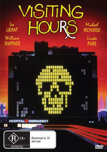 Visiting Hours DVD featuring horror film with Michael Ironside and Lee Grant, showing the DVD case with cover art.