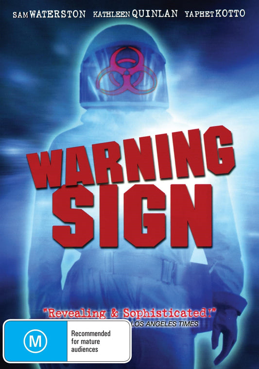 Warning sign on DVD featuring sci-fi film with Sam Waterston and Kathleen Quinlan, from RareAndCollectibleDVDs.