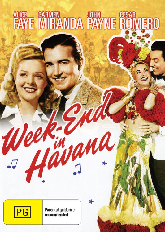 Week-End in Havana DVD featuring comedy with Alice Faye and Carmen Miranda, from rareandcollectibledvds.