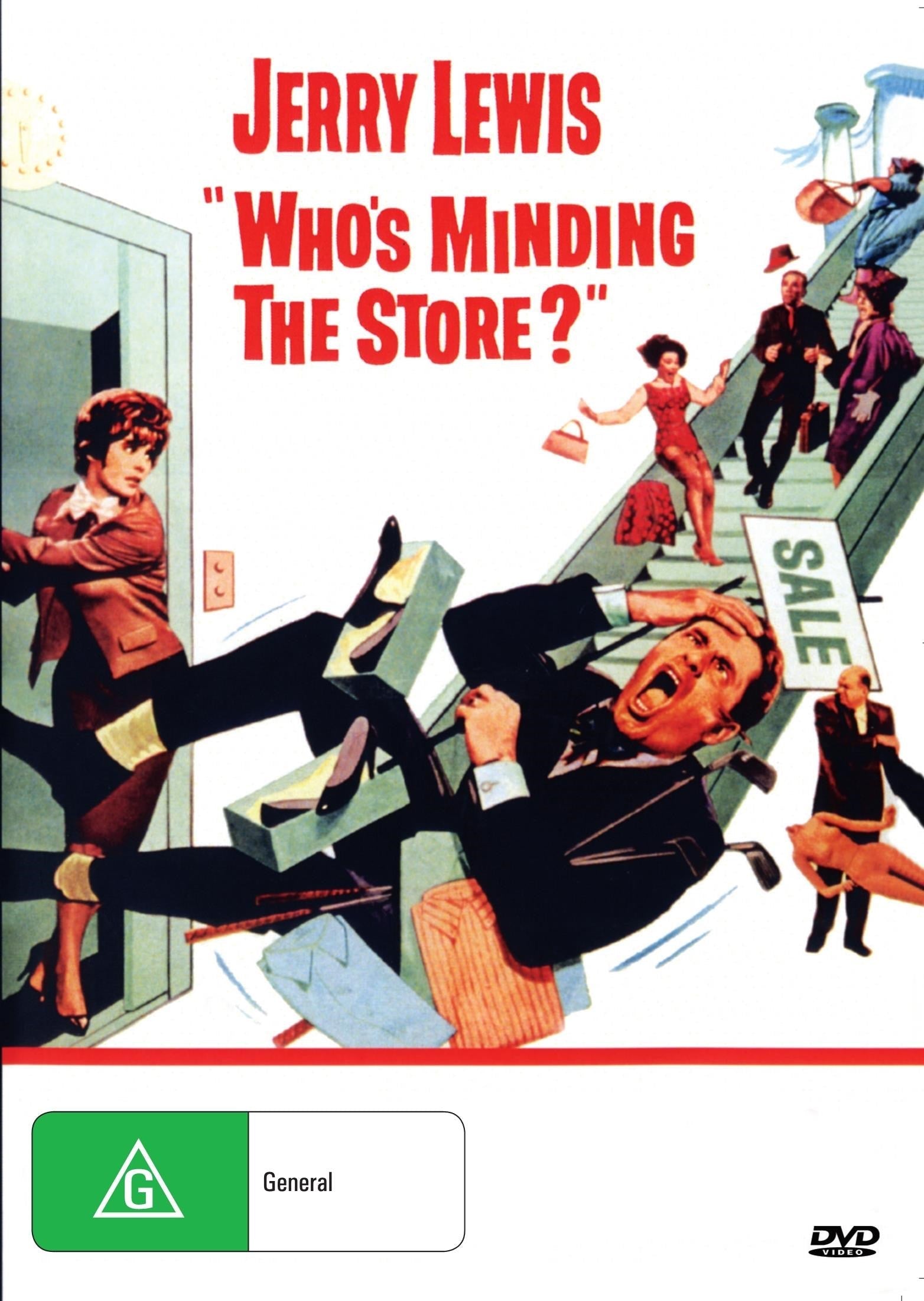 DVD of "Who's Minding The Store?" comedy featuring Jerry Lewis and Jill St. John, from rareandcollectibledvds.
