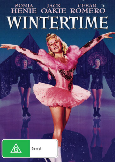 Wintertime DVD cover featuring Sonja Henie and Jack Oakie, romantic film in collectible DVD format from Rare and Collectible DVDs