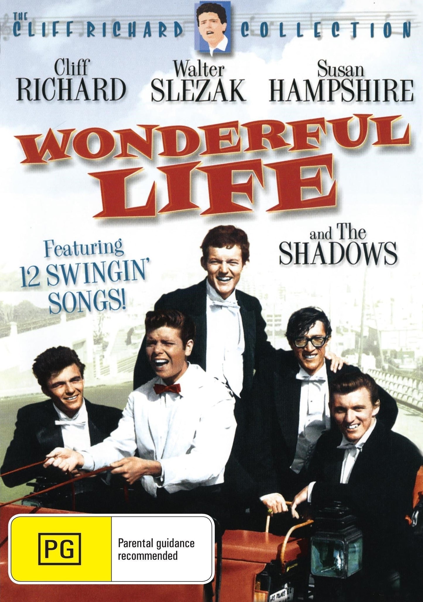 DVD cover for "Wonderful Life" featuring Cliff Richard and Walter Slezak, showcasing a vintage music and film collection.