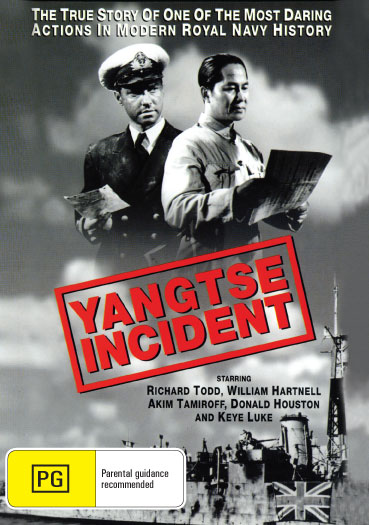 DVD cover of Yangtse Incident drama featuring Richard Todd and William Hartnell, available from RareAndCollectibleDVDs.
