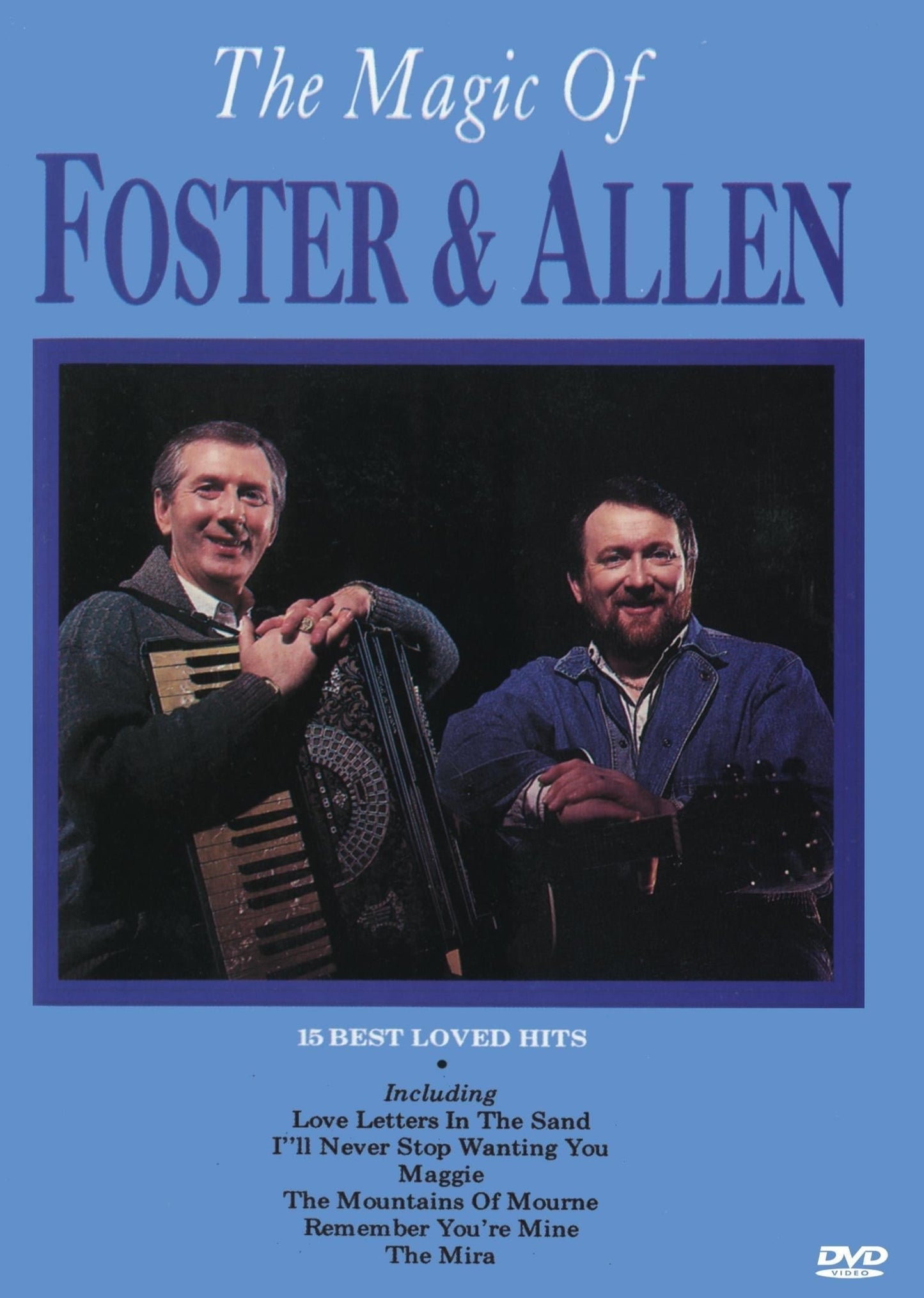 DVD cover of The Magic of Foster and Allen by RareandCollectibleDVDs, featuring a colorful image of the musical duo.