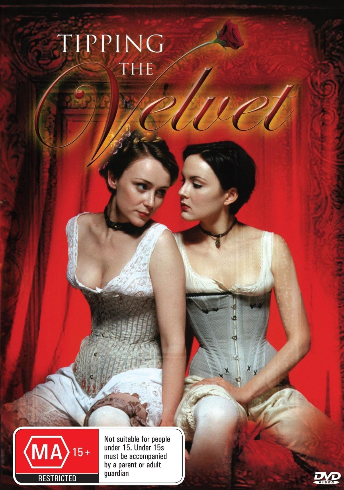 DVD of Tipping the Velvet drama featuring Rachael Stirling and Keeley Hawes, with cover art showing the film title and cast images