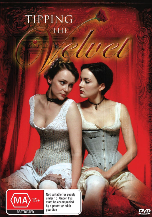 DVD of Tipping the Velvet drama featuring Rachael Stirling and Keeley Hawes, with cover art showing the film title and cast images