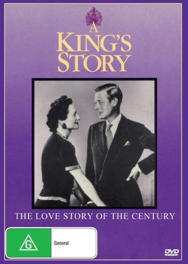 DVD cover of "A King's Story," a biography about the Duke and Duchess of Windsor, featuring royal portraits and historical scenes.