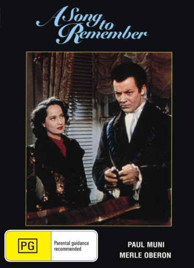 DVD cover of "A Song to Remember" drama featuring Paul Muni and Merle Oberon, in a rareandcollectibledvds edition.