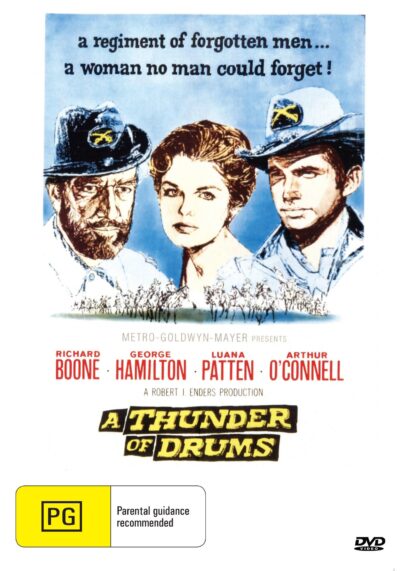 DVD cover of "A Thunder of Drums" drama featuring Richard Boone and George Hamilton, from Rare and Collectible DVDs.