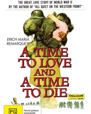 DVD cover of "A Time To Love And A Time To Die," a drama starring John Gavin and Liselotte Pulver, featuring the film’s artwork.