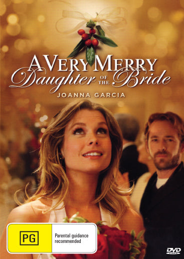 A DVD cover for "A Very Merry Daughter of the Bride" comedy featuring JoAnna Garcia Swisher and Helen Shaver, from Rare and Collectible DVDs.