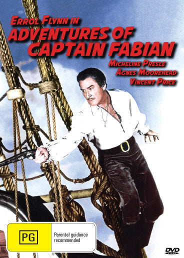 DVD of Adventures of Captain Fabian featuring Errol Flynn and Micheline Presle, adventure film from rareandcollectibledvds
