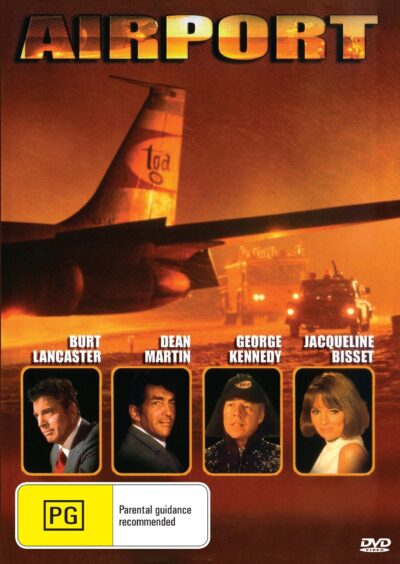 DVD cover of "Airport" thriller featuring Burt Lancaster and Dean Martin, collectible DVD from rareandcollectibledvds.