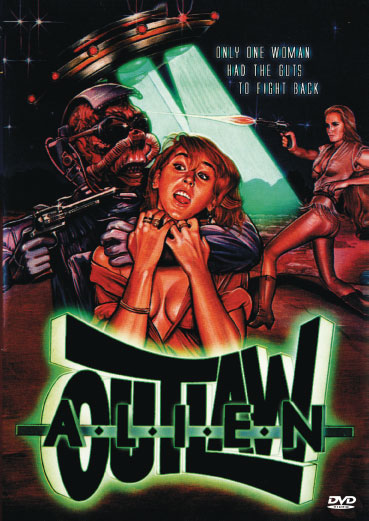 DVD cover of Alien Outlaw sci-fi movie featuring Stephen Winegard and Kimberly Mauldin, from Rare and Collectible DVDs.
