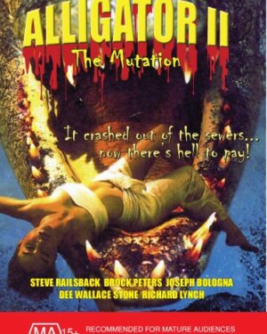 Alligator II: The Mutation DVD featuring horror actors Joseph Bologna and Dee Wallace, with cover art showing a menacing alligator mutation.