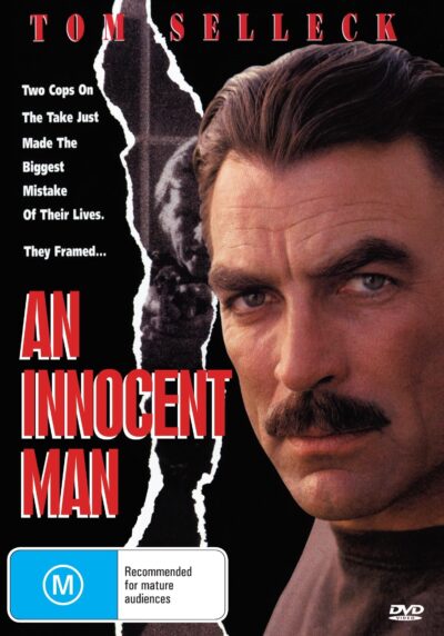 DVD cover of "An Innocent Man" featuring crime drama with Tom Selleck and F. Murray Abraham, from RareAndCollectibleDVDs.