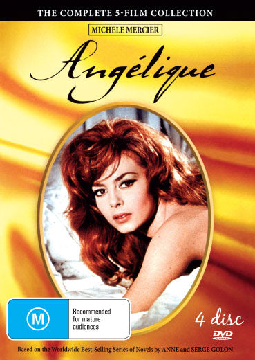 DVD cover of Angelique on DVD featuring Michèle Mercier and Robert Hossein, from the historical film series.