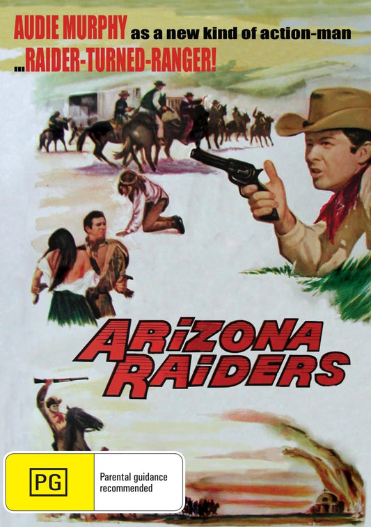 Arizona Raiders DVD featuring Audie Murphy and Michael Dante, Western film from the rareandcollectibledvds collection.