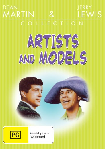 Dean Martin and Jerry Lewis comedy DVD titled "Artists and Models" featuring classic performances from the rareandcollectibledvds collection.