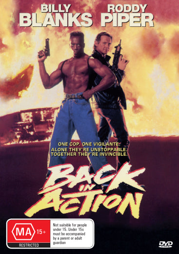 DVD cover for "Back in Action" featuring Billy Blanks and Roddy Piper, showcasing action scenes from the movie.
