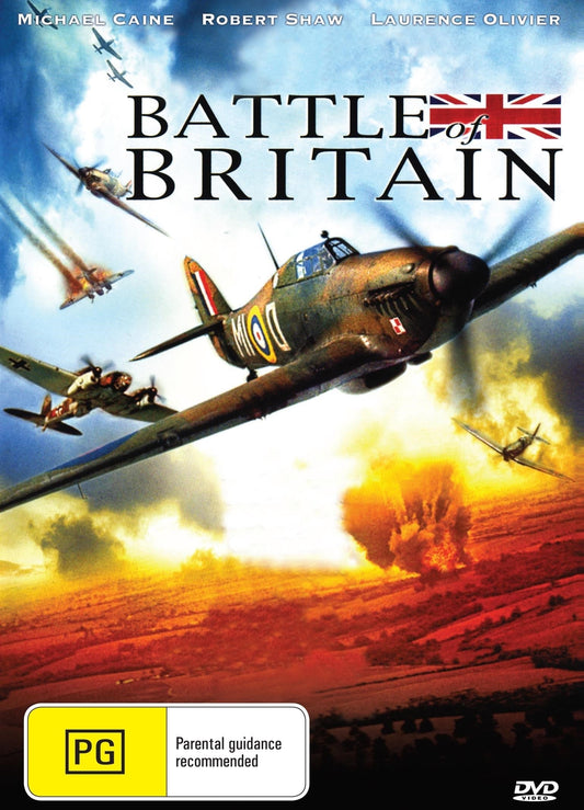 DVD cover of "Battle of Britain" drama featuring Michael Caine and Trevor Howard, from Rare and Collectible DVDs.