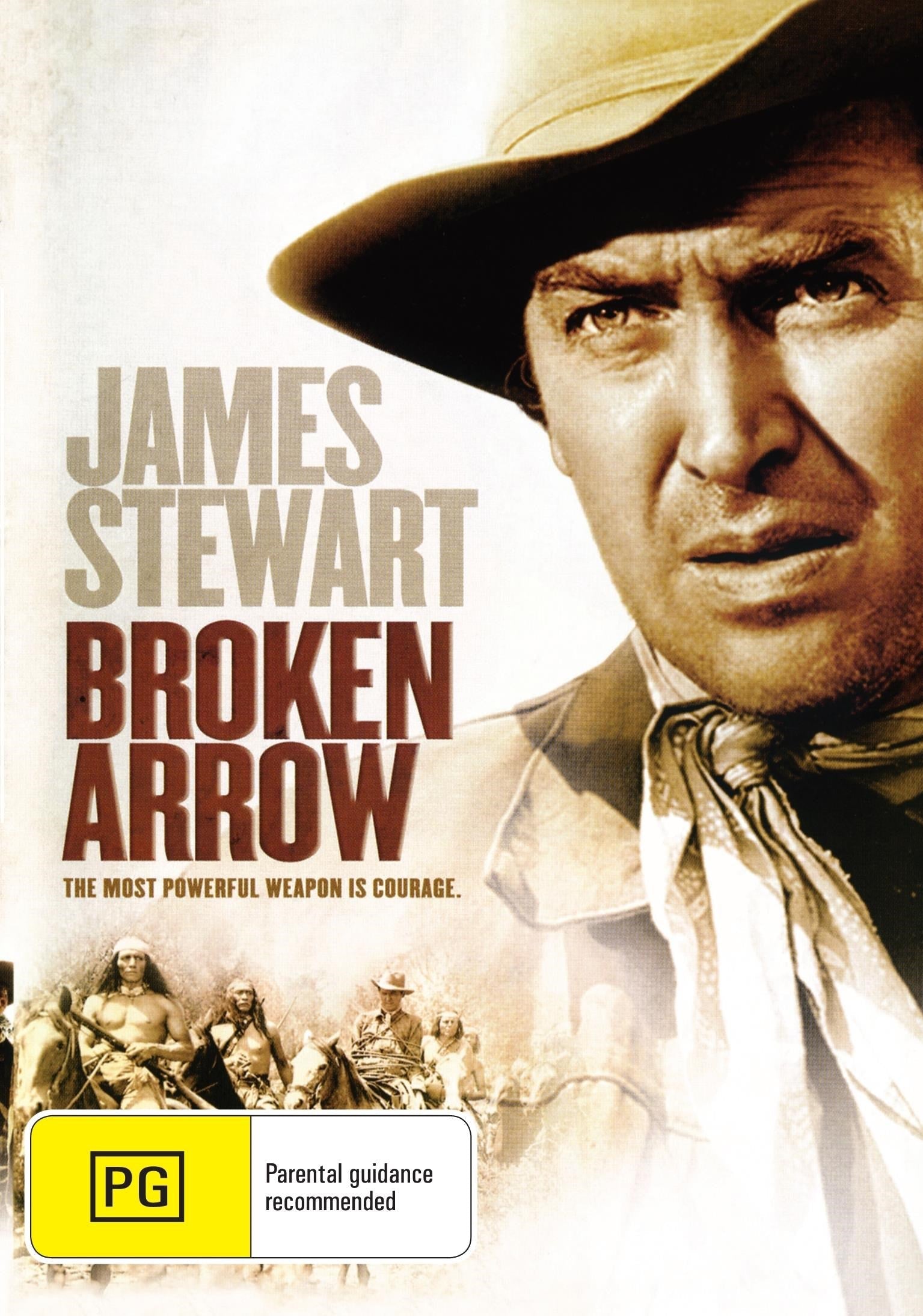 Broken Arrow DVD drama starring James Stewart and Jeff Chandler, featuring a Western story with historical and action elements.