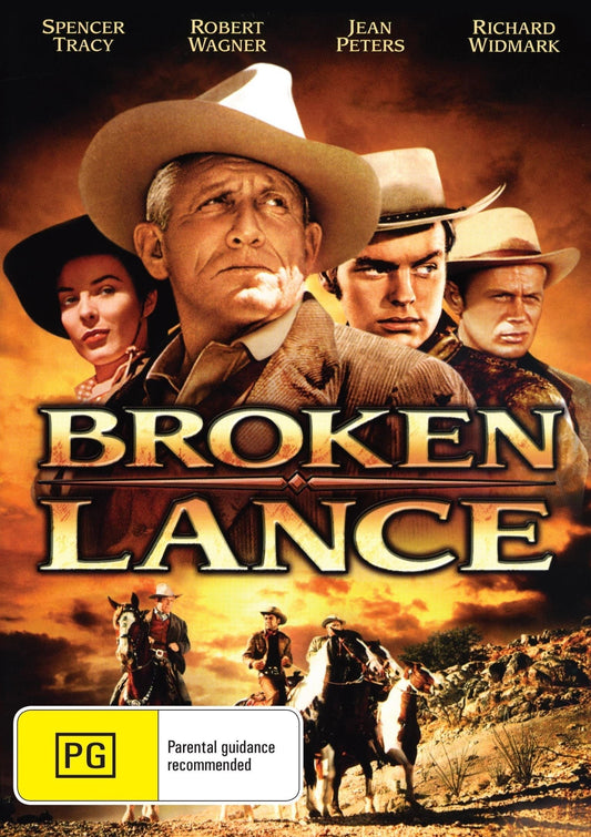 Broken Lance DVD drama featuring Spencer Tracy and Robert Wagner, vintage film with classic Western storytelling.