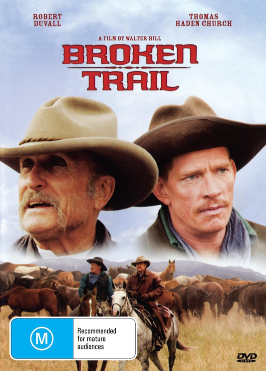 Broken Trail DVD featuring Robert Duvall and Thomas Haden Church, action film with rugged Western scenery.
