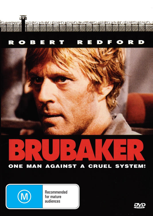 DVD cover of "Brubaker" featuring Robert Redford and Yaphet Kotto, a crime drama available from rareandcollectibledvds.