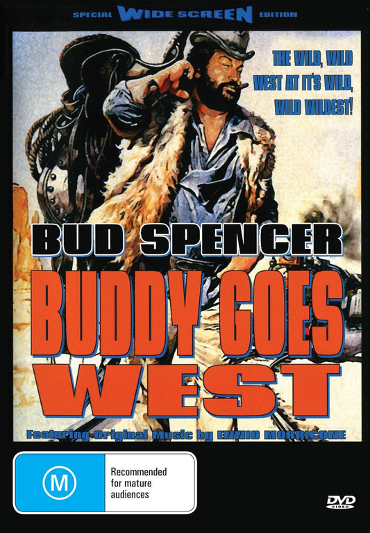 Buddy Goes West DVD featuring comedy with Bud Spencer and Joe Bugner, displayed in a collectible DVD case.