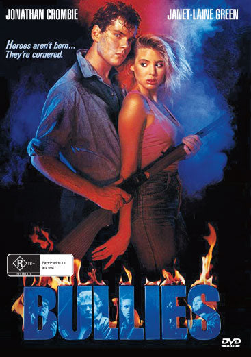 DVD cover of "Bullies" action film featuring Jonathan Crombie and Janet-Laine Green, from rareandcollectibledvds.