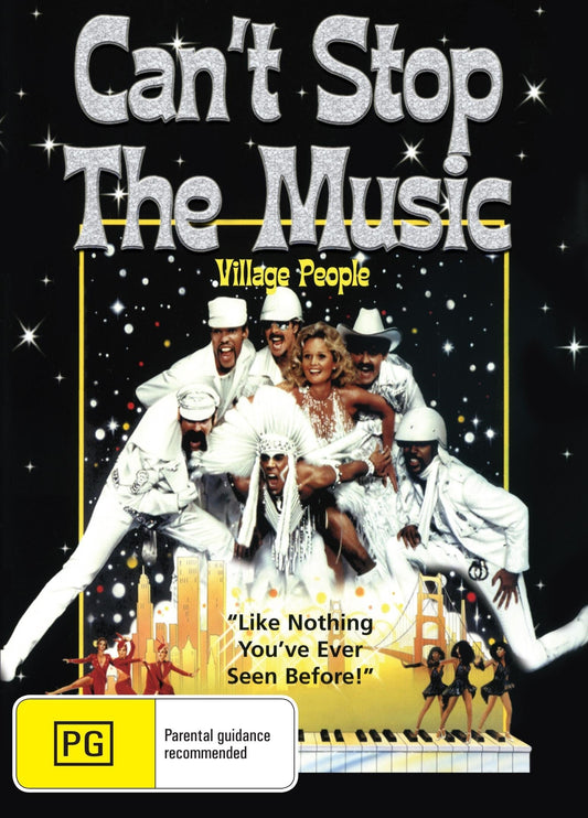 DVD cover of "Can't Stop the Music" comedy featuring Donna Summer and Valerie Landsburg, from rareandcollectibledvds.