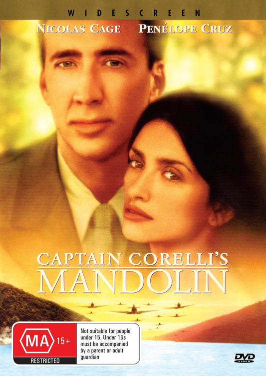 DVD of Captain Corelli's Mandolin featuring Nicolas Cage and Penélope Cruz, drama film, from Rare and Collectible DVDs collection.