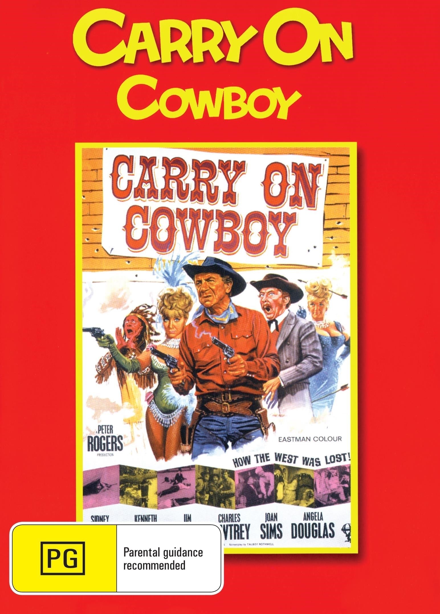 Carry on Cowboy DVD featuring Sidney James and Kenneth Williams, comedy film, showing the DVD case with cover art.
