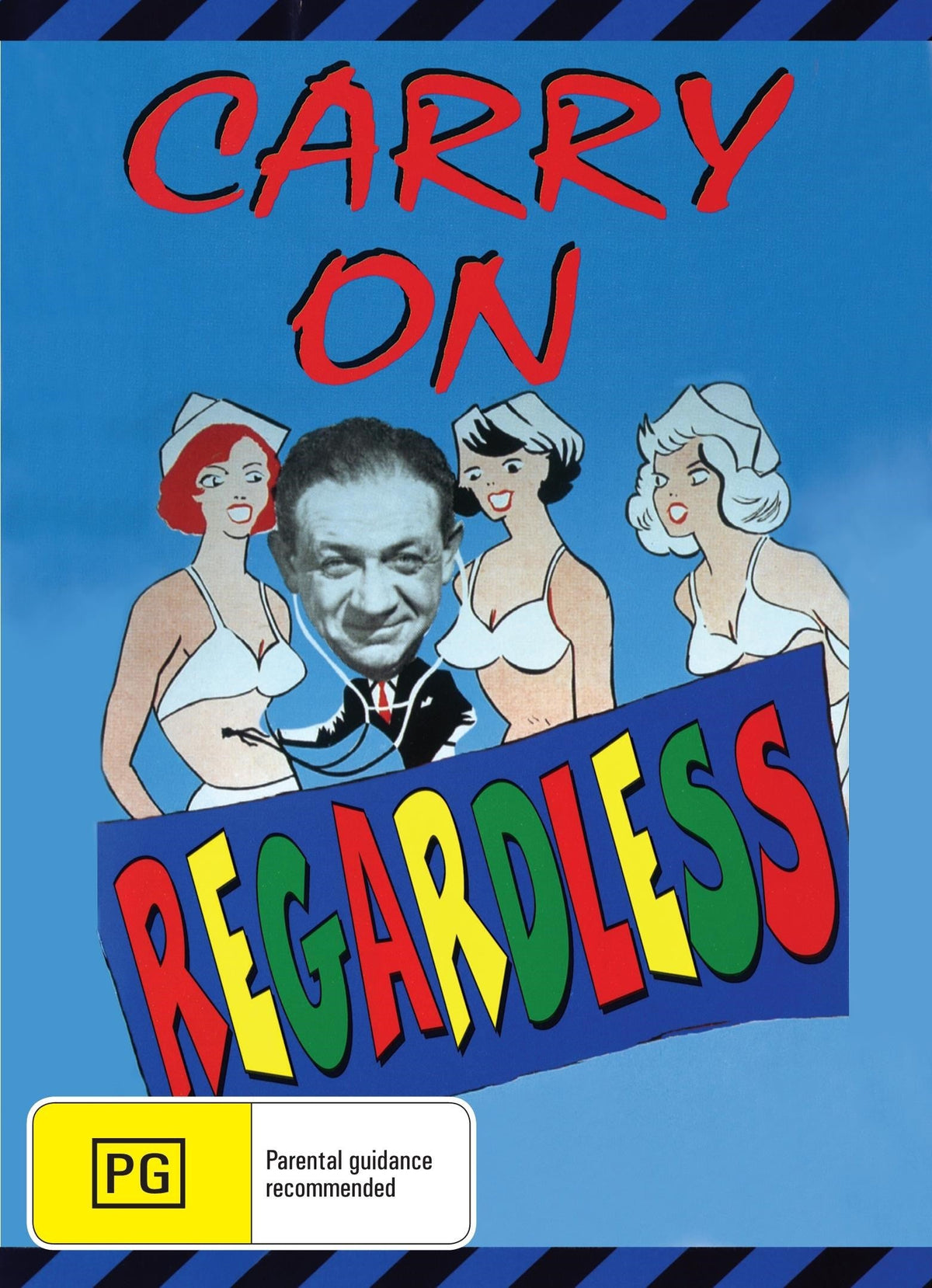 Carry on Regardless DVD featuring Sidney James and Kenneth Connor, a classic comedy with iconic British actors.