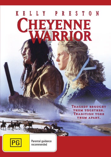 Cheyenne Warrior DVD featuring Kelly Preston and Bo Hopkins, Western film with action scenes and vintage movie poster imagery.