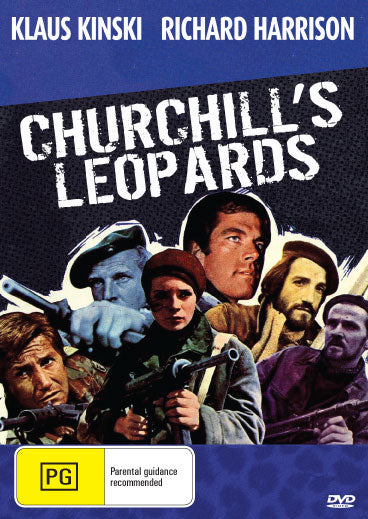 Churchill's Leopards on DVD featuring Richard Harrison and Pilar Velázquez, a war film with collectible rareandcollectibledvds label