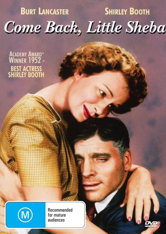 DVD cover of "Come Back, Little Sheba" drama featuring Burt Lancaster and Shirley Booth, from Rare and Collectible DVDs.