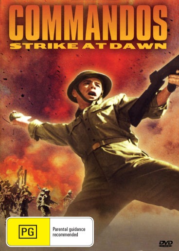 DVD cover of "Commandos Strike at Dawn" drama with Paul Muni and Anna Lee, featuring vintage movie poster artwork.