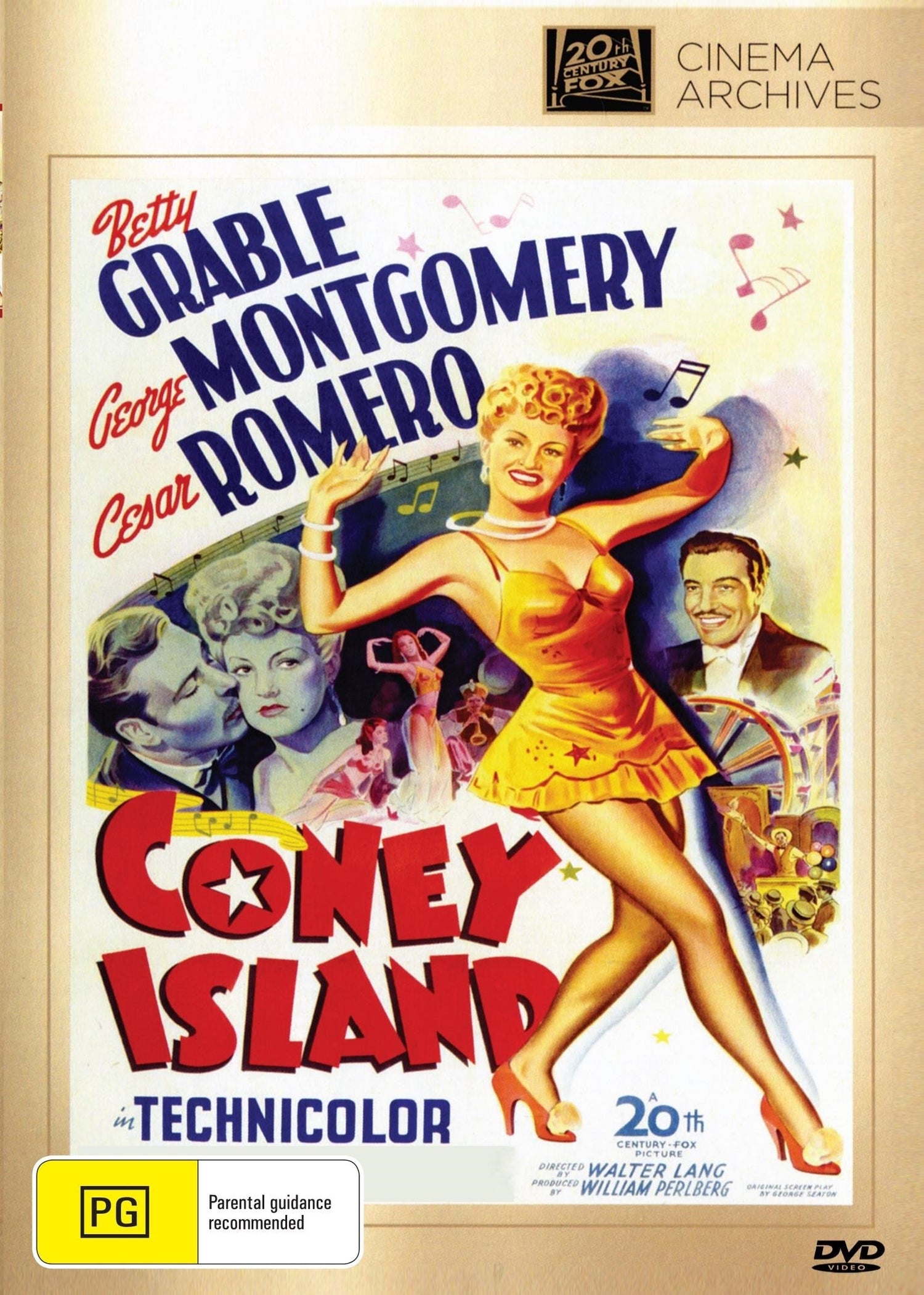 DVD cover for "Coney Island" comedy featuring Betty Grable and George Montgomery, from Rare and Collectible DVDs.