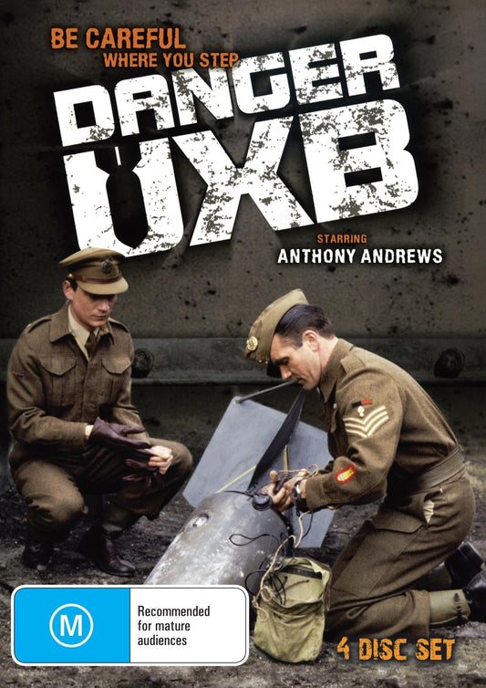 DVD cover of the drama "Danger UXB" featuring Anthony Andrews and Maurice Roëves, from rareandcollectibledvds.