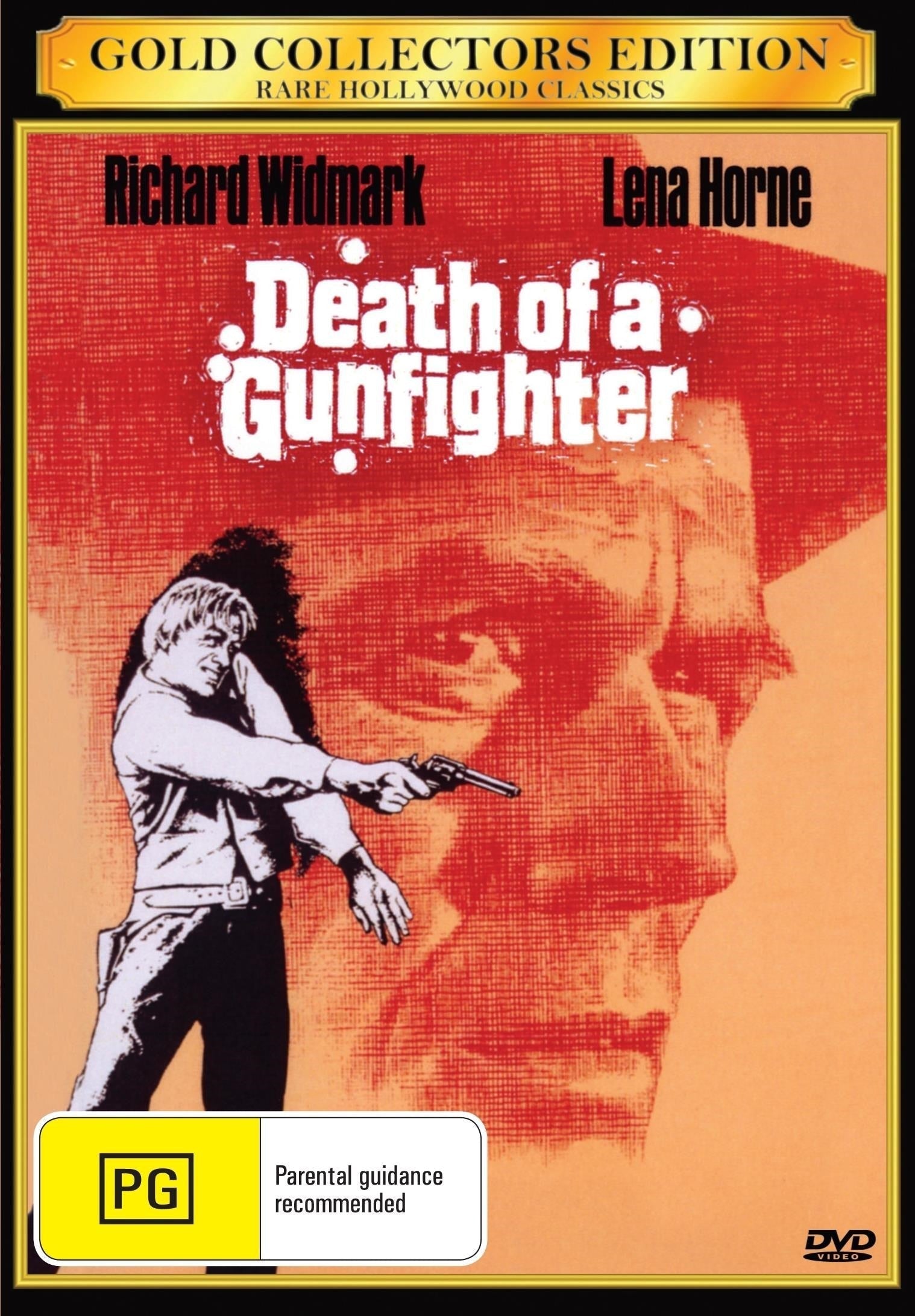 DVD cover of "Death of a Gunfighter" drama featuring Richard Widmark and Lena Horne, available from Rare and Collectible DVDs.