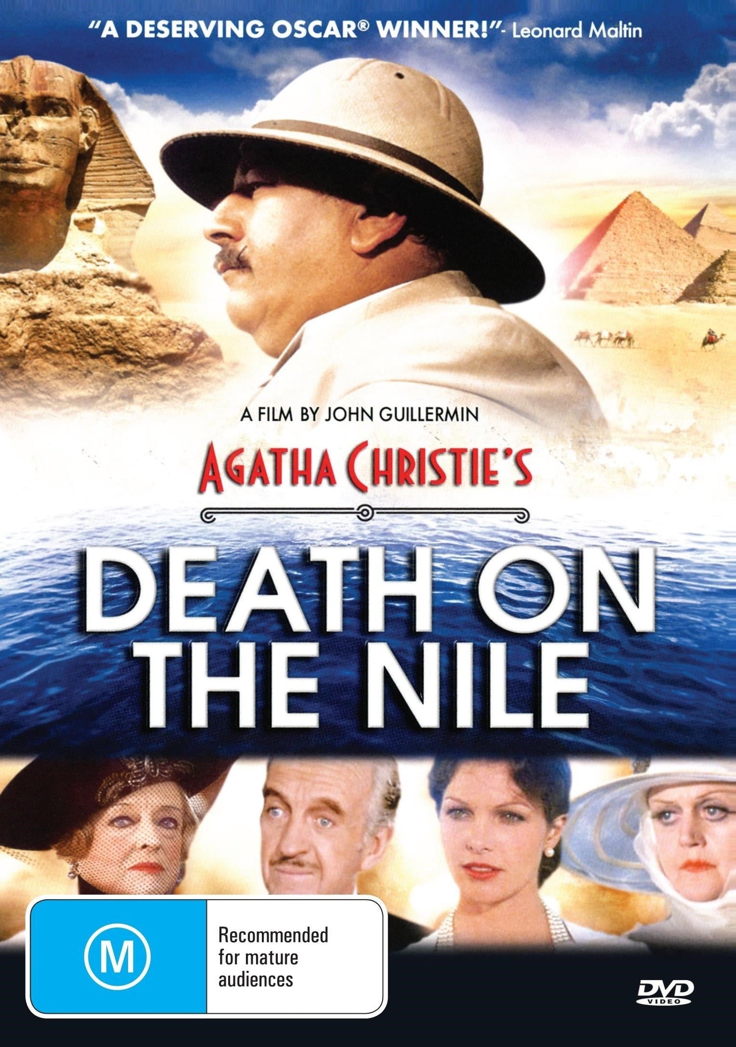 DVD cover of "Death On The Nile" featuring Peter Ustinov and Mia Farrow, crime mystery film on a collectible DVD from rareandcollectibledvds