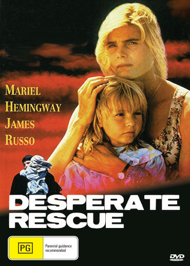 DVD cover of Desperate Rescue drama with Mariel Hemingway and Clancy Brown, featuring the movie artwork and title.