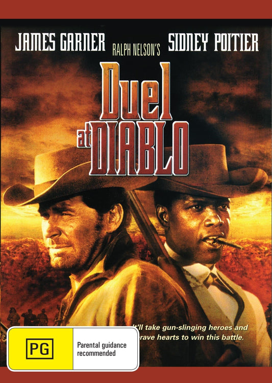Duel at Diablo DVD featuring James Garner and Sidney Poitier, classic drama film in collectible packaging.
