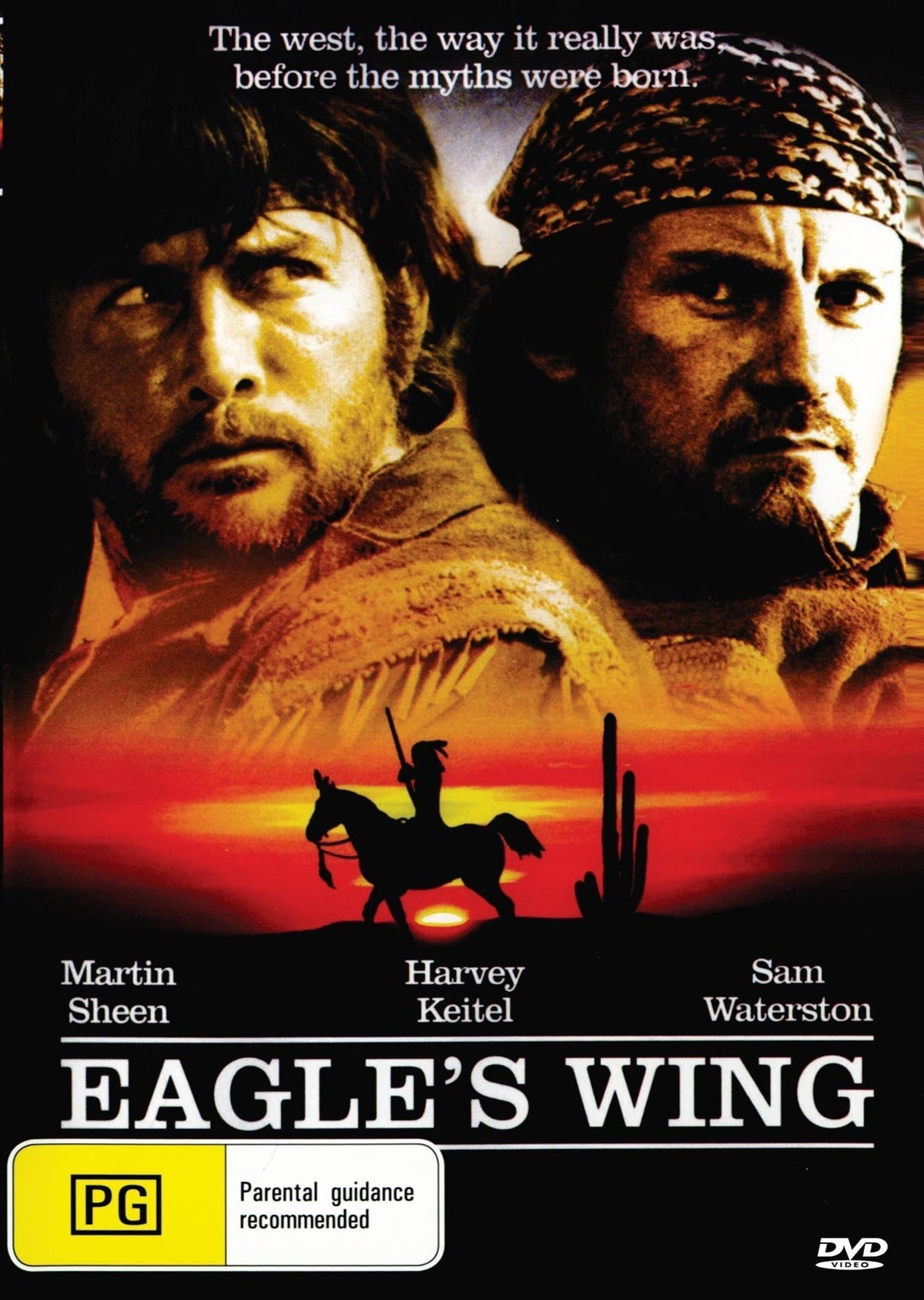 DVD of Eagle's Wing Western featuring Martin Sheen and Sam Waterston, collectible film from Rare and Collectible DVDs.