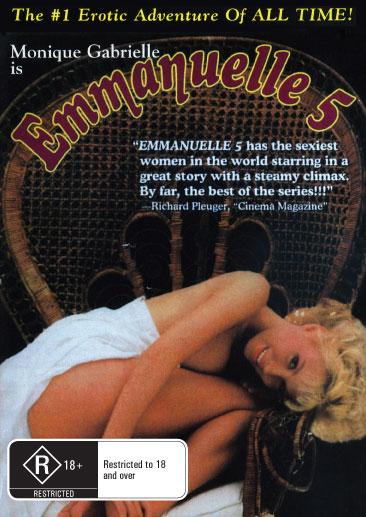Emmanuelle 5 DVD featuring Monique Gabrielle in an action scene, with Crofton Hardester, from rareandcollectibledvds collection